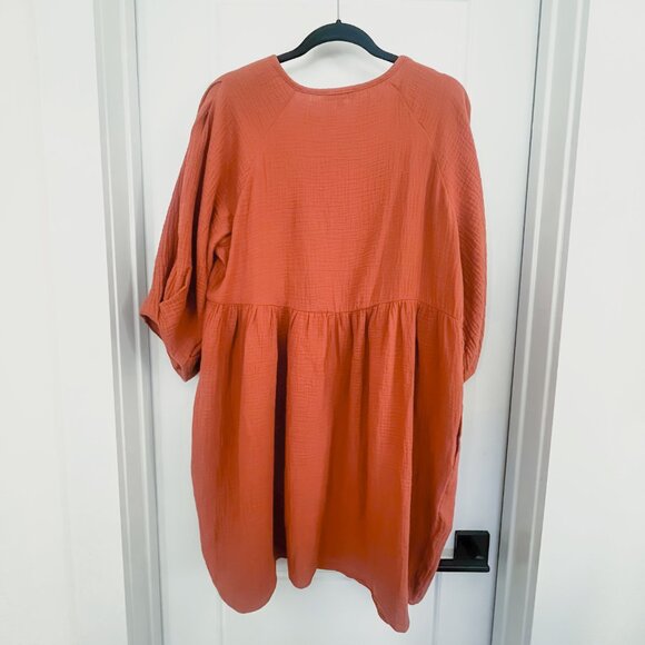 Madewell Marianna Puff-Sleeve Mini Dress - XL - Ground Clove - Picture 8 of 8